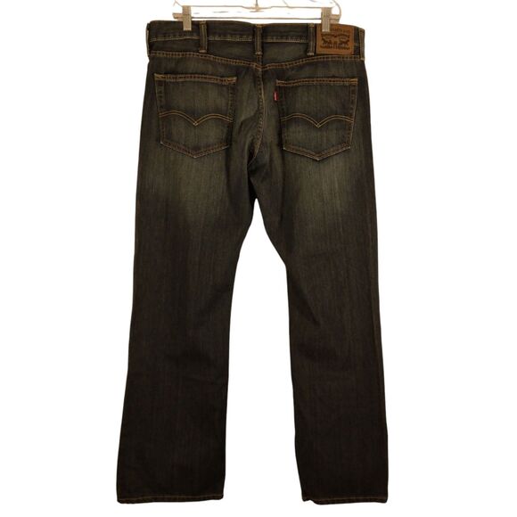 Levi's 527 jeans mens 38x32 blue denim boot cut cotton western Strauss dark wash - Picture 2 of 9